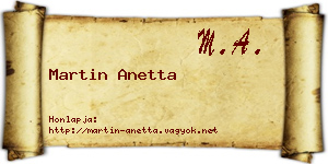 Martin Anetta névjegykártya